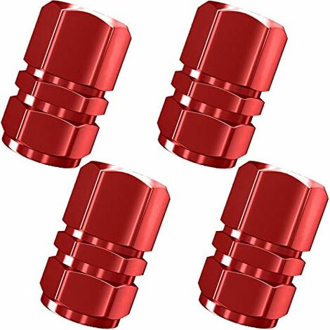 8 Pièces Bouchons de Valve de Tige de Pneu Couvercles de Valve de Roue  Bouchon de Pneu Antipoussière de Voiture, Forme Hexagonale (Rouge) 