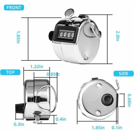 Compteur Manuel à 4 Chiffres Avec Lanière - Pour Comptage De Personnes, événements, Magasins, Transports - Dimensions ~52x30 Mm - 2