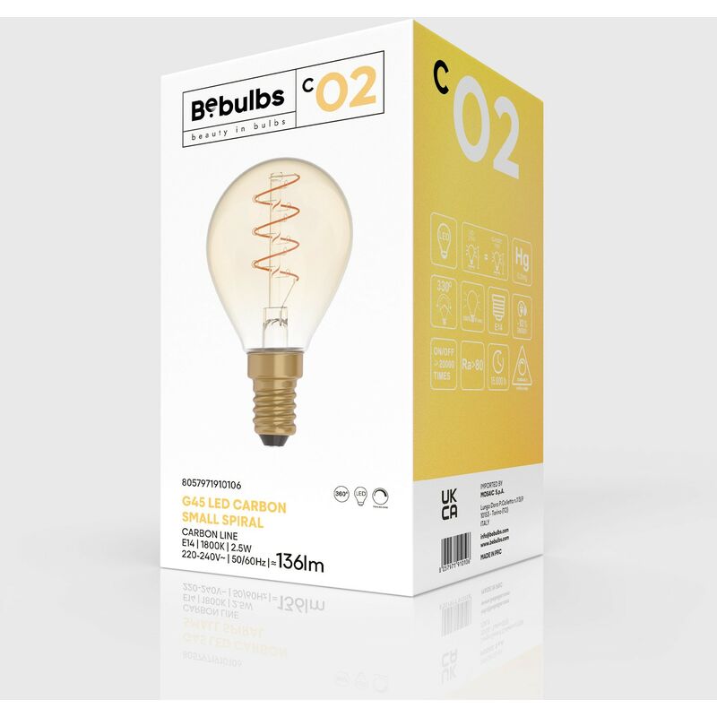 Bombilla LED C01 - C35 filamento espiral dorado