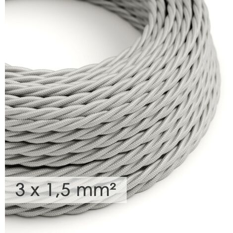 Cable trenzado textil 3x1,5 Blanco