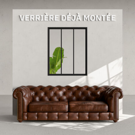 Verrière 3 Carreaux - Déjà Montée - Noir Mat