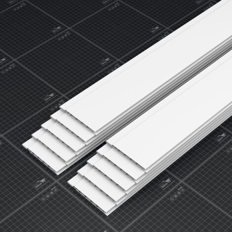 Lambris PVC 100 mm - Lot de 10 Lames - Blanc - 1.80 m, 1800 x 100 x 8 mm (1,80 m²) (1/4)