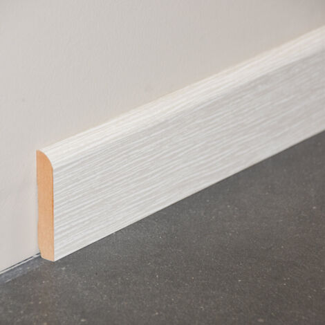 Plinthe MDF 2 m - Pin blanc - Lot de 5 - 100 x 10 mm (1/2)