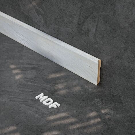 Plinthe MDF 2 m - Chêne Cendré - Lot de 5 - 70 x 10 mm