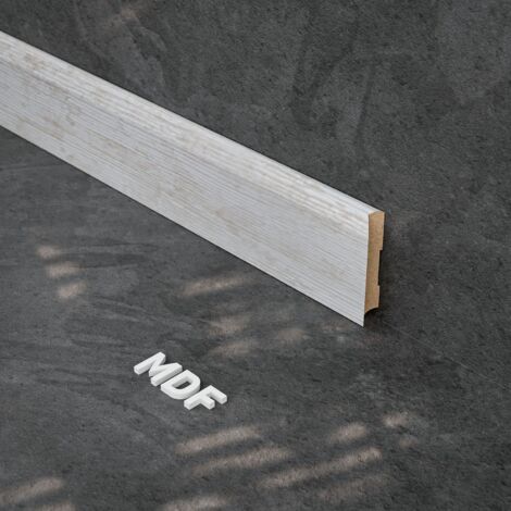 Plinthe MDF 2 m - Frêne Clair - Lot de 5 - 80 x 14 mm