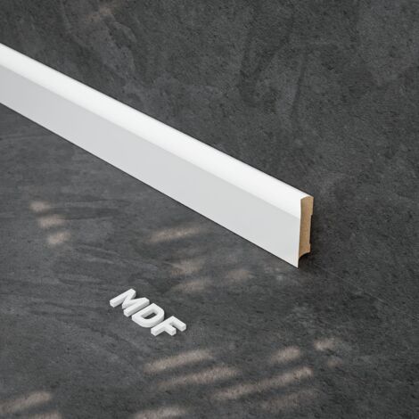 Plinthe MDF 2 m - Blanc - Lot de 5 - 60 x 14 mm
