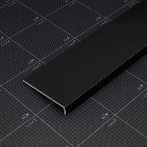 Appui de fenêtre PVC l. 20 cm x ép. 9 mm - Noir - 100 cm (1/4)