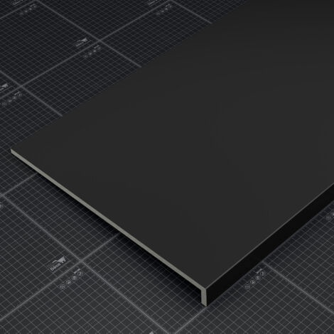 Appui de fenêtre PVC l. 40 cm x ép. 9 mm - Noir - 80 cm (1/4)