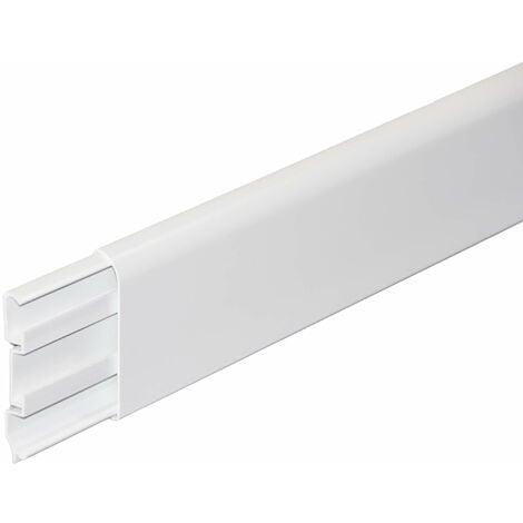 Plinthe passe-câbles PVC 80 mm - Blanc - À l’unité - 2.60 m