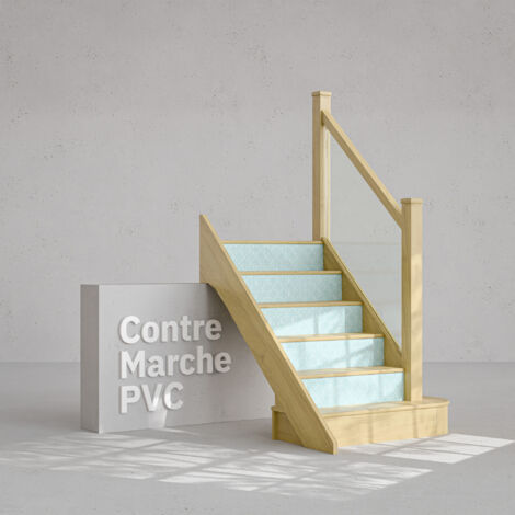 Contremarche Escalier PVC - Yoshi Bleu Ciel H. 17 x L. 98 cm - À l'unité (1/4)