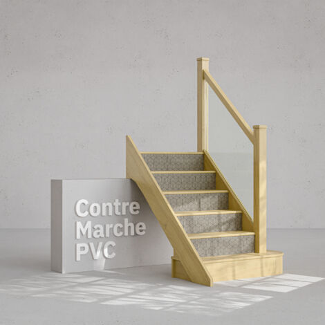 Contremarche Escalier PVC - Kub Moka H. 17 x L. 98 cm - Lot de 5 (1/4)