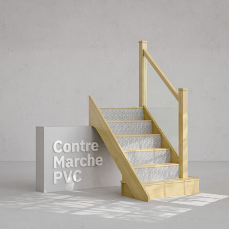 Contremarche Escalier PVC - Kub Noir et Blanc H. 17 x L. 98 cm - À l'unité (1/4)