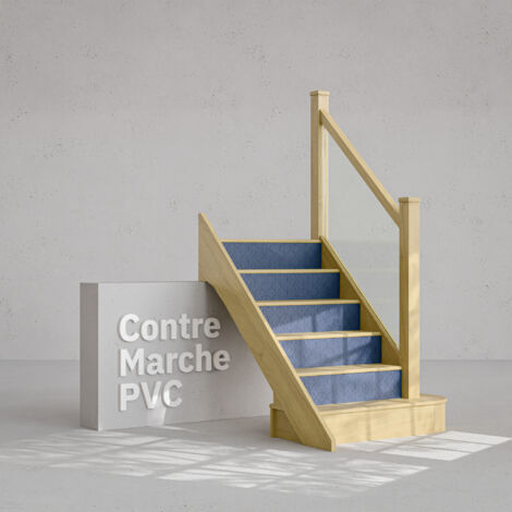Contremarche Escalier PVC - Yoshi Bleu Pétrole H. 17 x L. 98 cm - Lot de 5 (1/4)