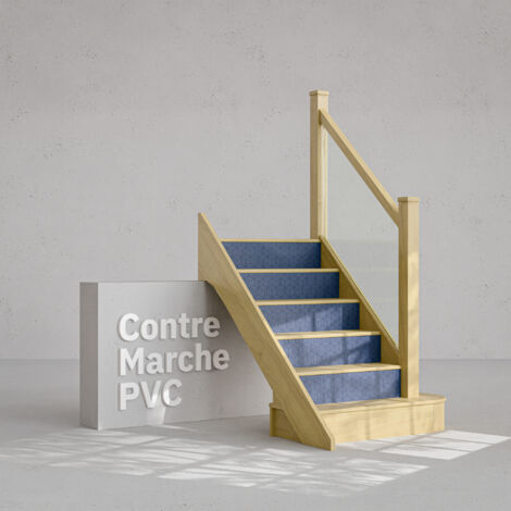 Contremarche Escalier PVC - Kub Bleu Pétrole H. 17 x L. 98 cm - Lot de 5 (1/4)