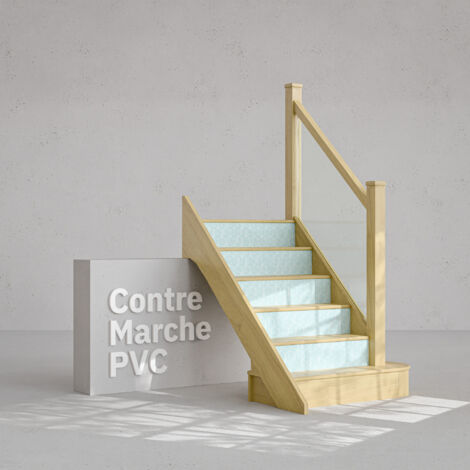 Contremarche Escalier PVC - Kub Bleu Ciel H. 17 x L. 98 cm - Lot de 5 (1/4)