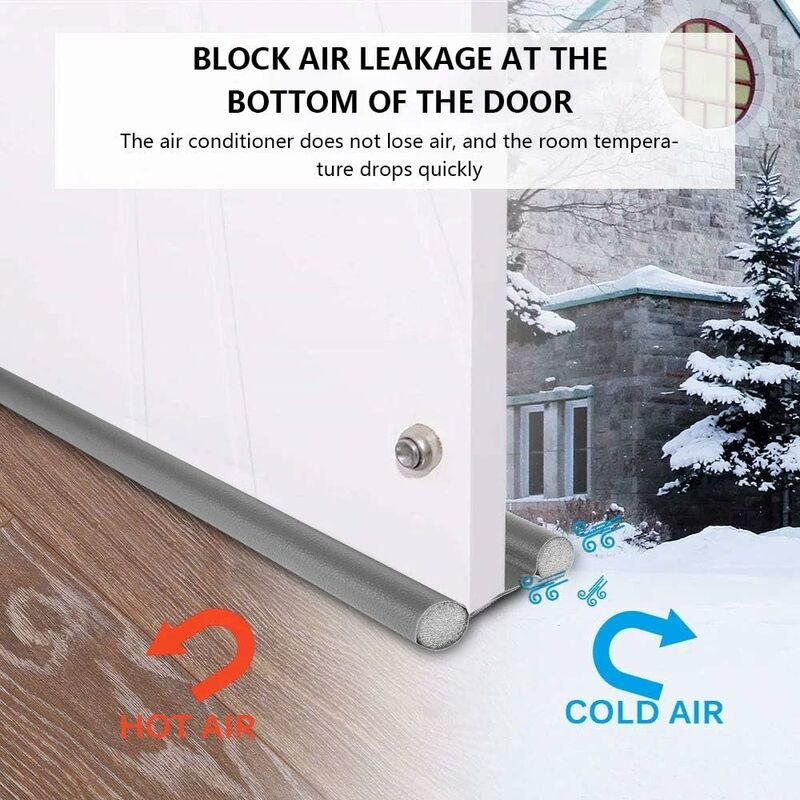Double boudin de porte protection bouchon air froid Blocker économie dénergie Porte & Fenêtre isolant de la chaleur 