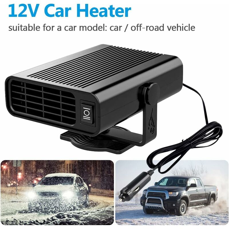 12 V DSLIHA Dégivreur 2-en-1 Portable pour Voiture 150 W dégivreur Rapide avec Fonction de Refroidissement et de Chauffage