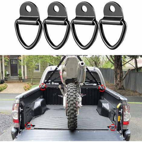 AMIOGB 8 pcs Crochets dArrimage pour Anneau en D Noir 63 84mm pour avec Support Kayaks Bateaux Canoë Pendentifs Remorques Pickups Camions Autos Jardin 