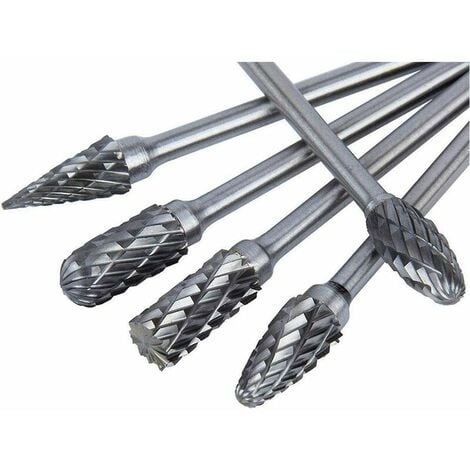 Lot de 10 fraises rotatives en carbure de tungstène avec tête de meulage pour outils rotatifs Dremel, forage et polissage du métal-RAPANDA