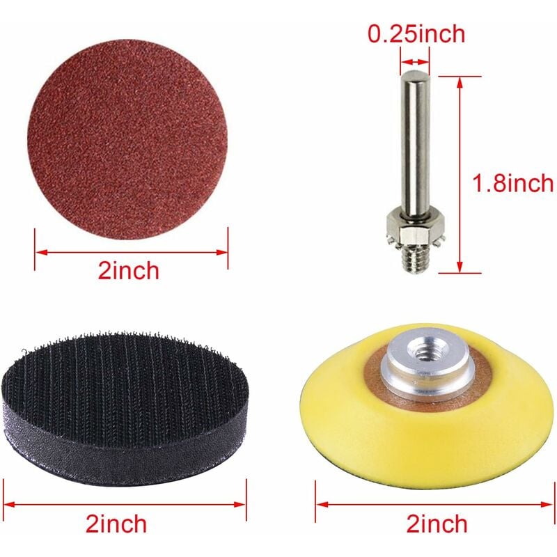 Lot de 50 disques abrasifs Roloc polir ou éliminer la rouille Grain 240-50 mm Disques abrasifs à changement rapide pour poncer 