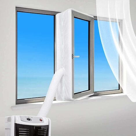 Jajadeal 400cm Joint de Fenêtre pour Climatiseur Portable Tissu De Calfeutrage De Fenêtres pour Climatiseur Portatif Et Sèche-Linge 