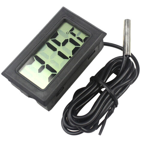 Digital LCD Thermomètre Moniteur de Température avec Sonde Externe pour  Réfrigérateur Congélateur Réfrigérateur Aquarium - Noir 4.8