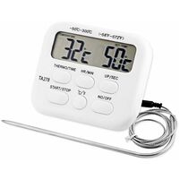 Thermomètre de Cuisine Numérique à Lecture Instantanée pour Barbecue, Cuisson au four - Thermomètre de Cuisine Numérique Portable avec Diffusion Vocale avec Longue Sonde