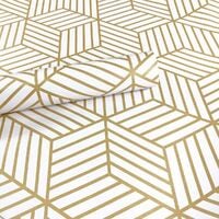 Rouleau de papier peint en vinyle Motifs hexagones et bandes Doré 45 x 600 cm