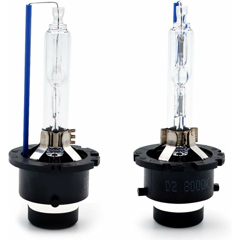 D2S Xénon Kit 8000K HID Lampe à Décharge Phare 35W Blanc Froid Remplacer  pour Halogène ou LED Ampoules Extérieures (2 pièces)