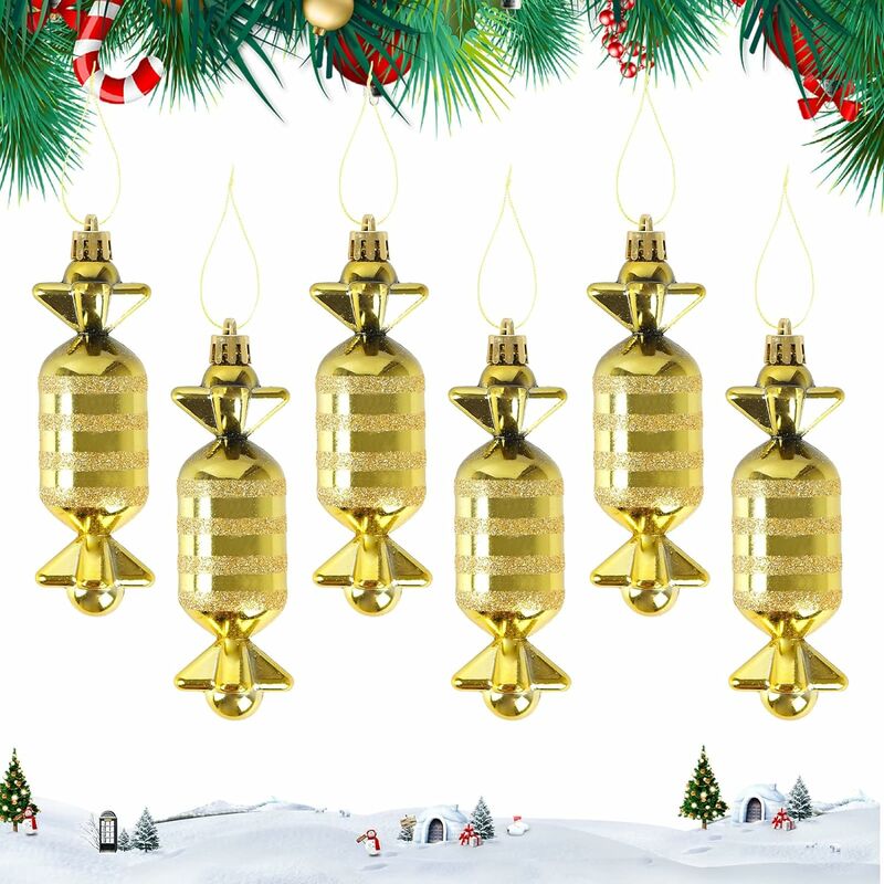 Décorations Sapin de Noel Bonbon, 10pcs Boules de Noel Bonbon