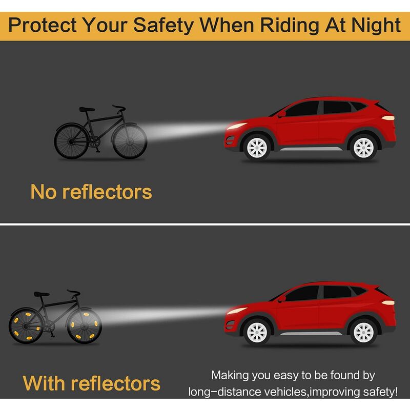Réflecteurs pour Rayon Vélo, 12 Pièces Réflecteur de Rayons de Vélo  Catadioptre Vélo D'avertissement Roue Lumières pour Accessoire de Sécurité  de