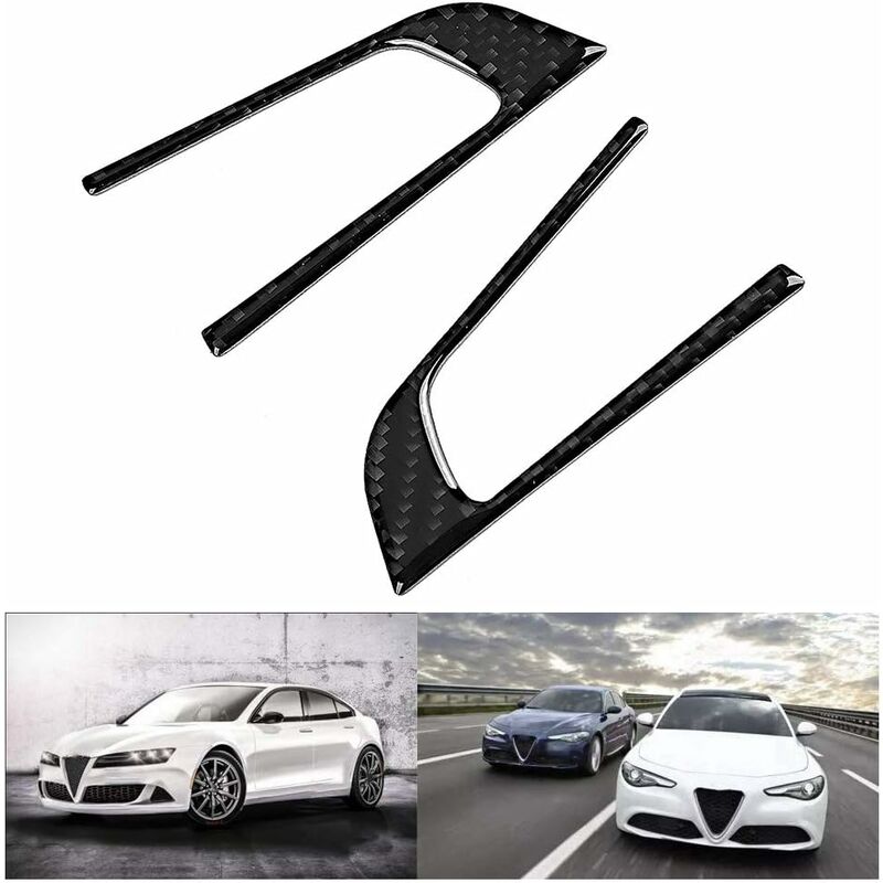 Décoration en Fibre De Carbone, Autocollants Intérieurs De Voiture De  Bouton De Volant De Voiture, pour Alfa·Romeo Stelvio Giulia Car Accessoires  (A)