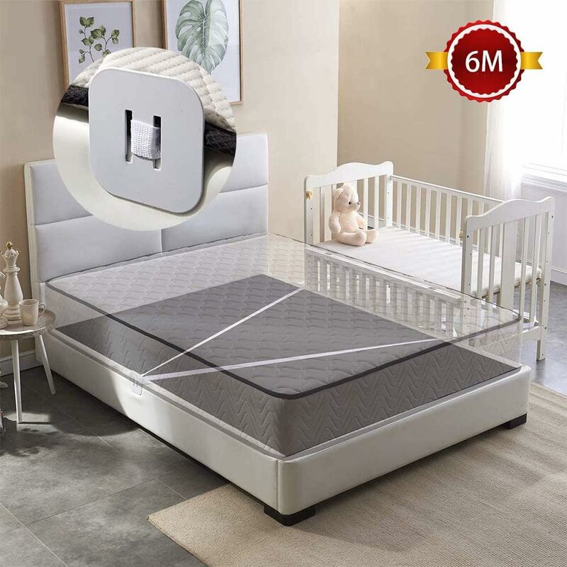 Sangle de Lit Bebe, 7 M Réglable Sangle de Lit d'Appoint, Sangle de Garde  de Lit Latérale, Sangle de Lit Cododo, Blanc Sangles de Lit Pliables,  Fixation de lit dappoint, Sangle de