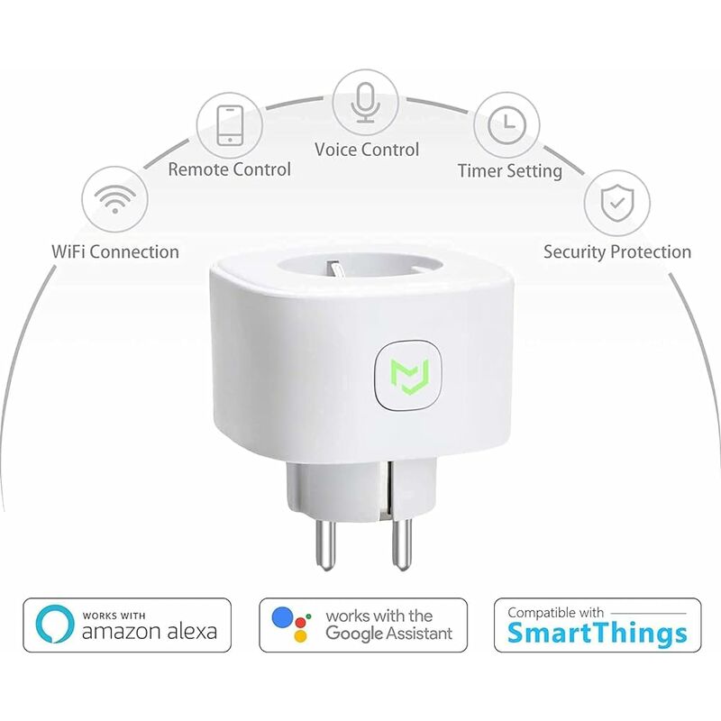 Multiprise Connectée (Type E), 16A Prise WiFi Compatible avec Apple HomeKit,  Alexa et Google Home (4 Prises AC et 4 Ports USB), Multiprise Intelligente  avec Commande Vocale et Contrôle à Distance 