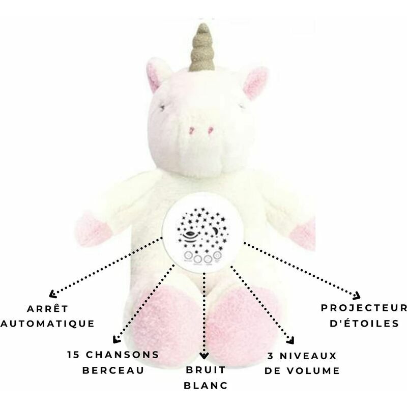 Peluche licorne et projecteur d'étoile pour enfants