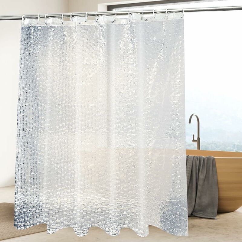 Rideau de Douche 200x200 Fleurs, 3D Beauté Rideau Douche Anti Moisissure  100% Polyester Rideaux Douche Tissu pour Baignoire Salle de Bain, avec 12