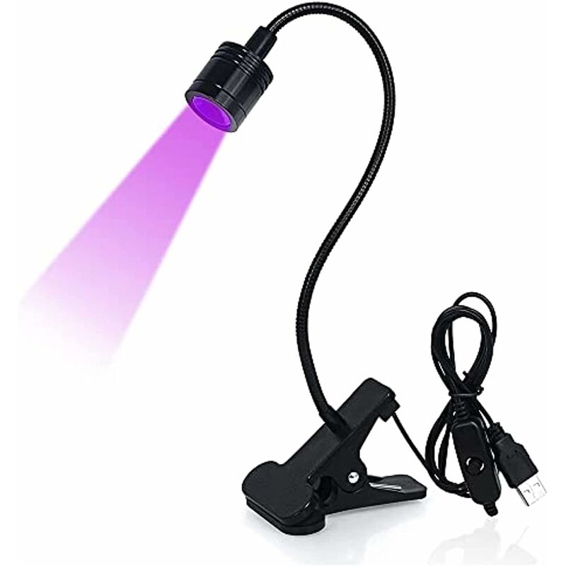 Lampe UV Sèche Ongles, 3W Lampe de Polymérisation de Colle pour Gel Pose  Americaine avec Tête Ajustable, Lampe de Colle UV Ultraviol
