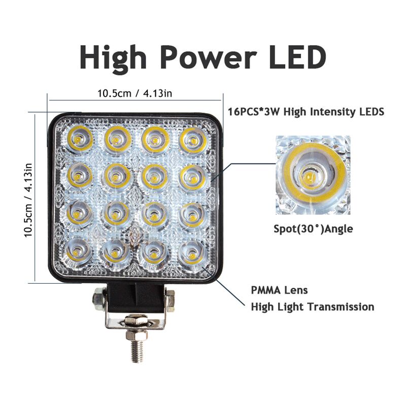 Phare additionnel LED - Feu LED - 18W - 6 leds - 160mm