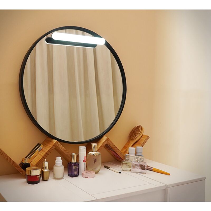 Miroir Phare Sans Poinçonnage Led Maquillage Remplir Lampe de bureau Lampe  de bureau rechargeable Salle de bain Miroir Phare, Gradation à trois  vitesses