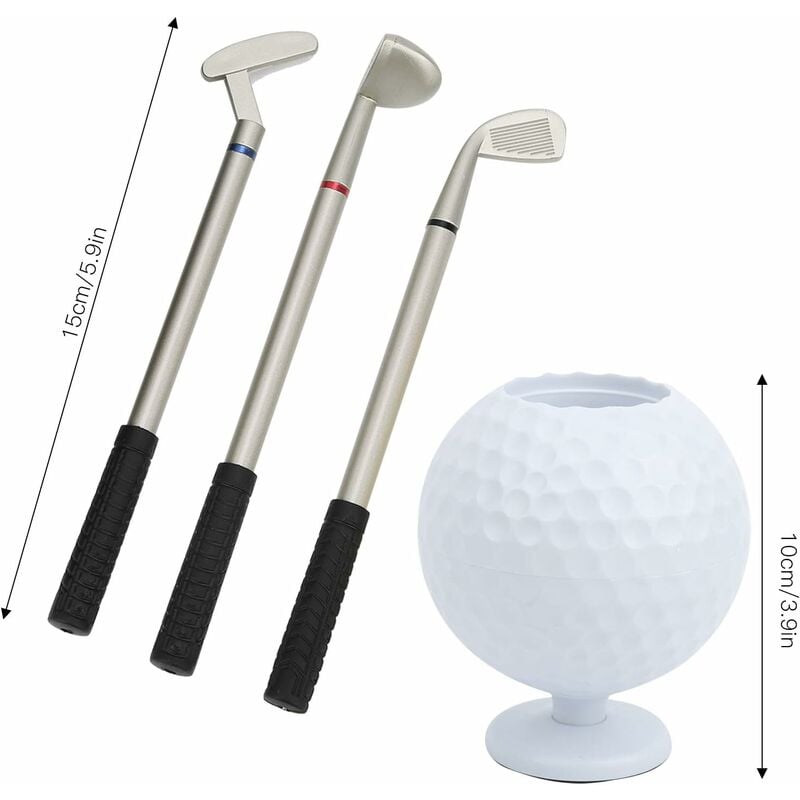 Porte-Stylo de Golf,T-Audace Trois stylos à Bille en Forme de Club de Golf  avec Stylos en Forme de Clubs de Golf pour l'école de Bureau à Domicile