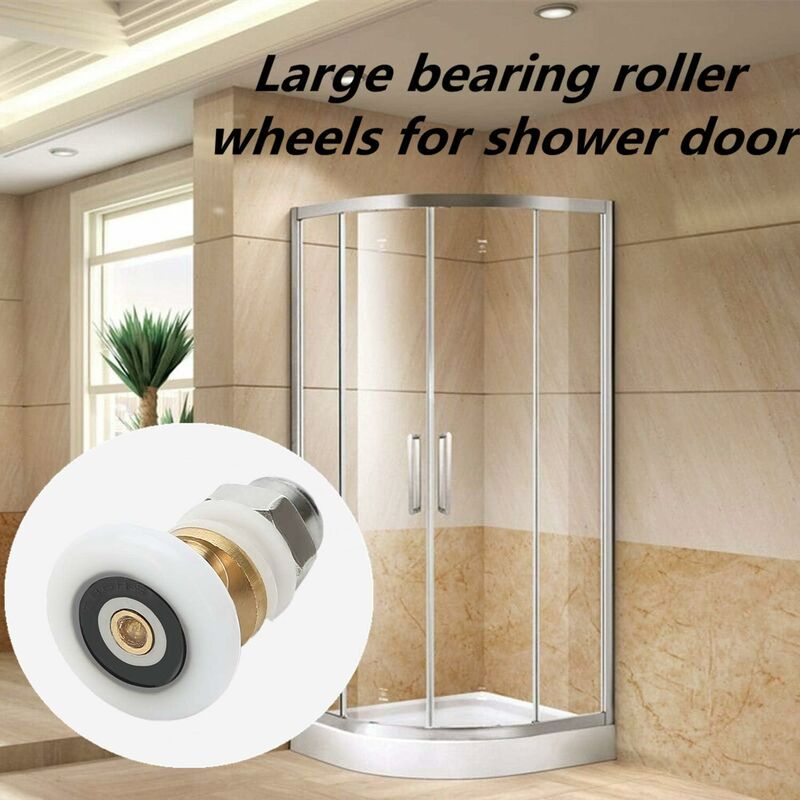 8 Pcs / set Porte de douche Rouleaux Coureurs Roues Pièce de rechange Salle  de bain Porte en verre Coureur Coulissant Porte De Douche Roller Roue