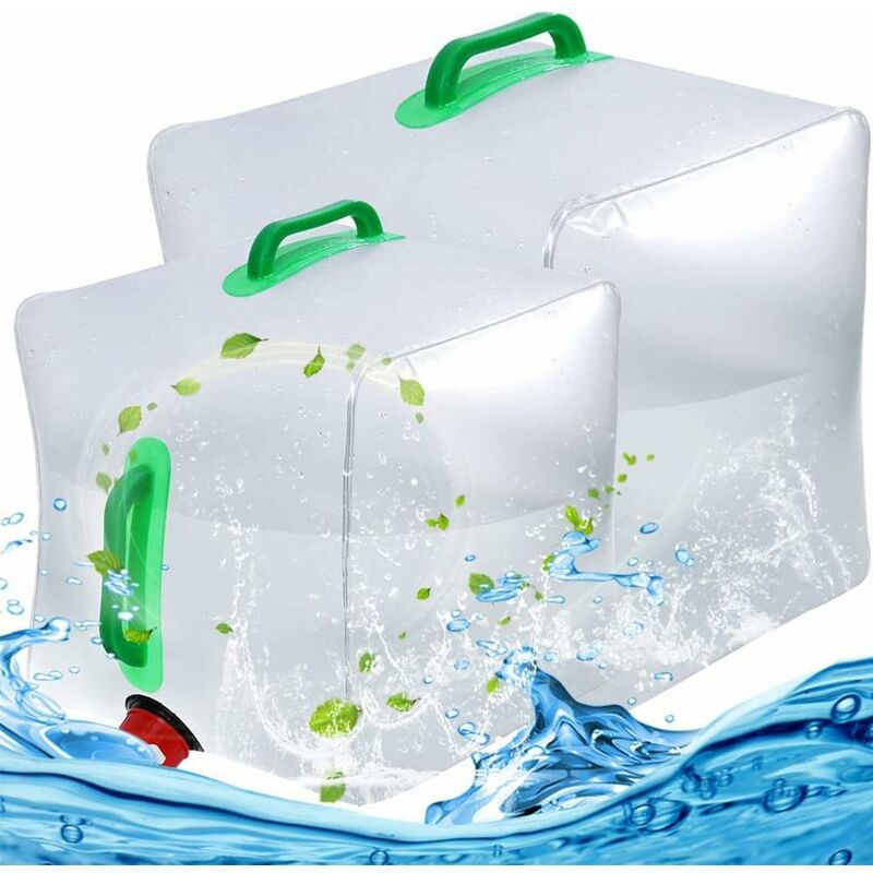 Relaxdays Jerricane d'eau avec robinet, couvercle à visser, bidon à eau de  camping, 18 L, Sans BPA, blanc