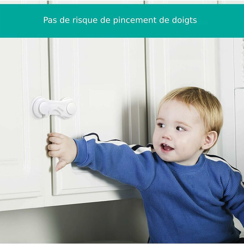 Meuble réfrigérateur tiroir armoires porte magnétique serrure verrou  fermoirs de sécurité pour enfant/bébé/chien/chat, avec adhésif-10 x