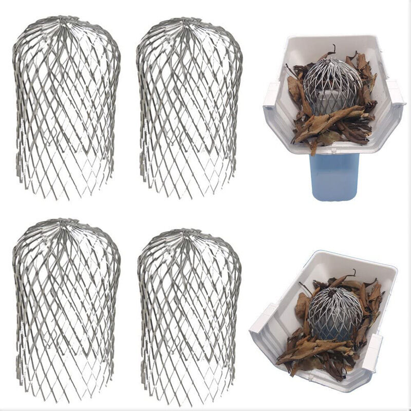 4 pièces pour gouttière environ gouttières Filtres Grille Maille Stop  Feuille Passoire Garde Feuille Couvercle de Gouttière Acier inoxydable 8 *  15cm