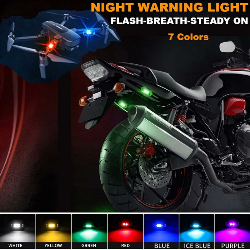 Lot De 4 Lampes Stroboscopiques 7 Couleurs Led Aircraft Strobe Ligh