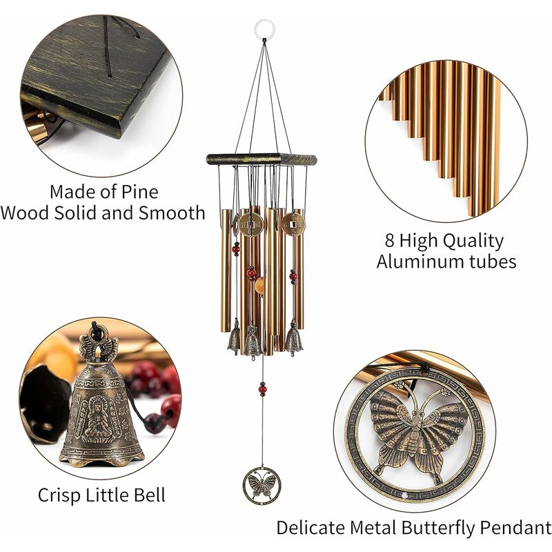Acheter Carillon éolien extérieur papillon en tube d'aluminium