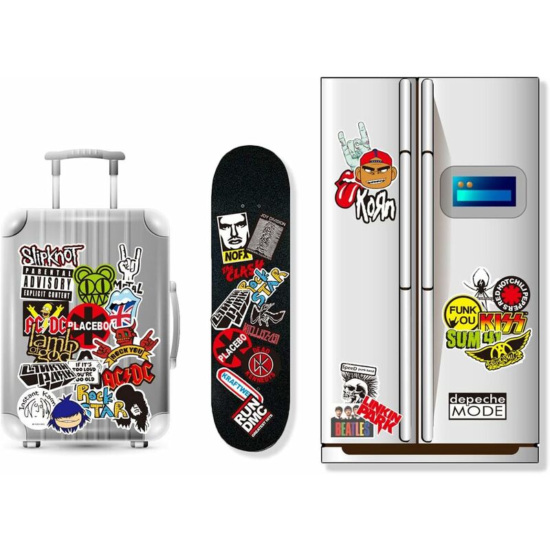 Rétro Vintage Stickers Rock Band Valise Autocollants pour Valise Voyage  Skateboard Guitare (100PCS) - Cdiscount Beaux-Arts et Loisirs créatifs