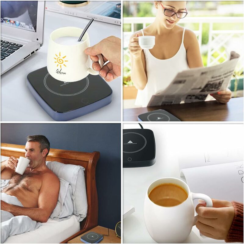 Chauffe-tasse à café pour bureau,Chauffe-tasse USB, interrupteur à capteur  de gravité, chauffage à café pour bureau et maison, chauffage de boissons