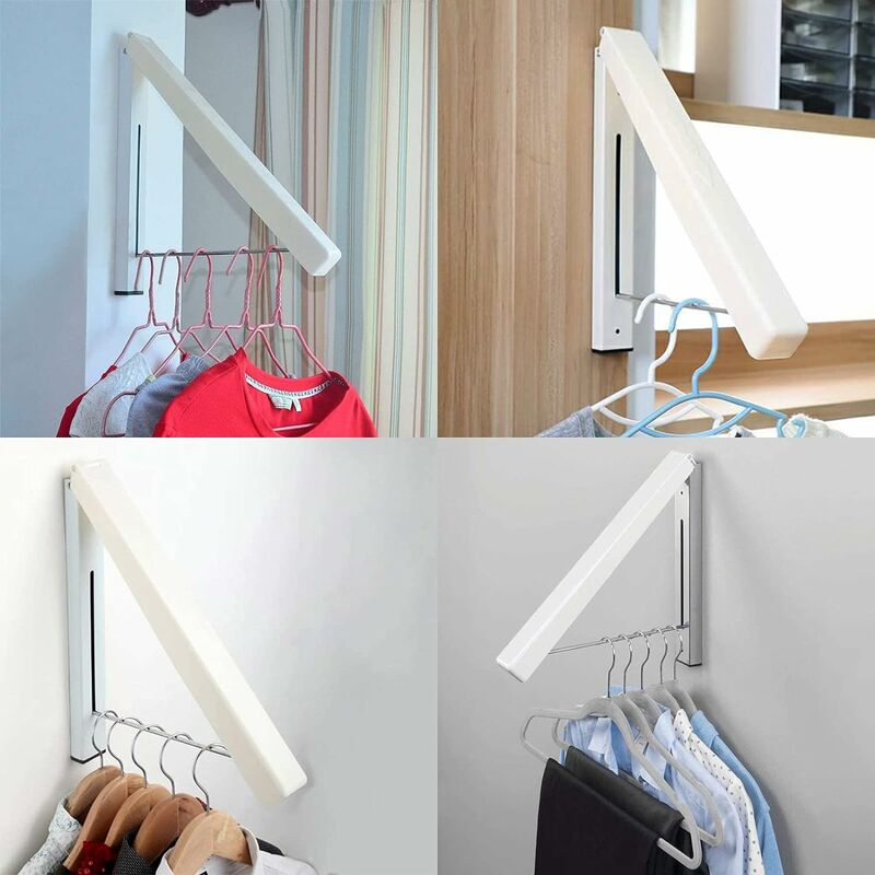 Portant Bras Extensible Amovible, Porte Cintre Mural Rabattable,  Portemanteau Pliable for Maison (Deux Plis, Gris) : : Cuisine et  Maison