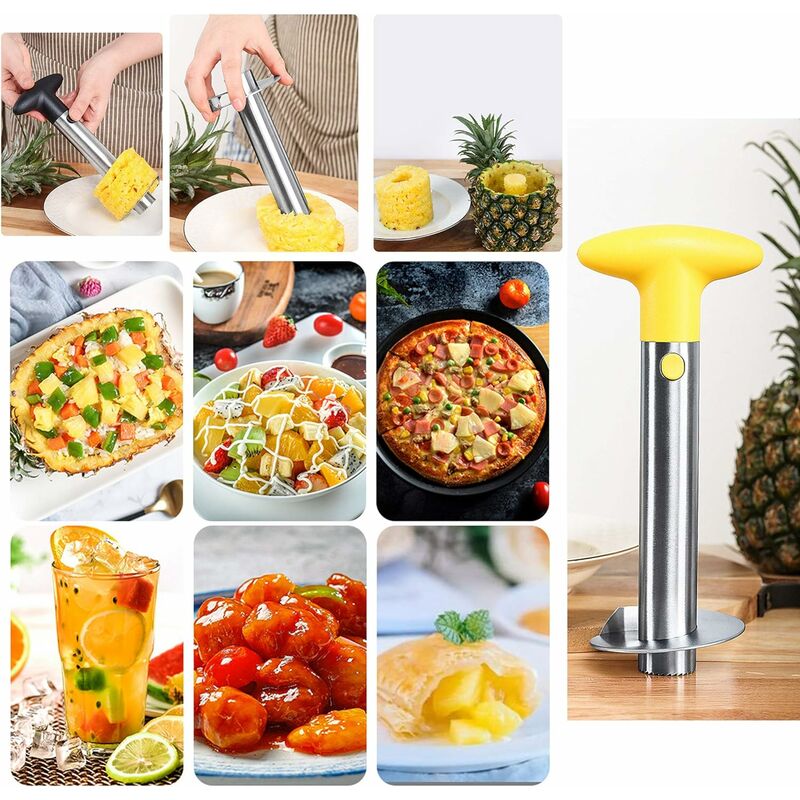 Decoupe Fruit,Éplucheur d'ananas en acier inoxydable, Portable